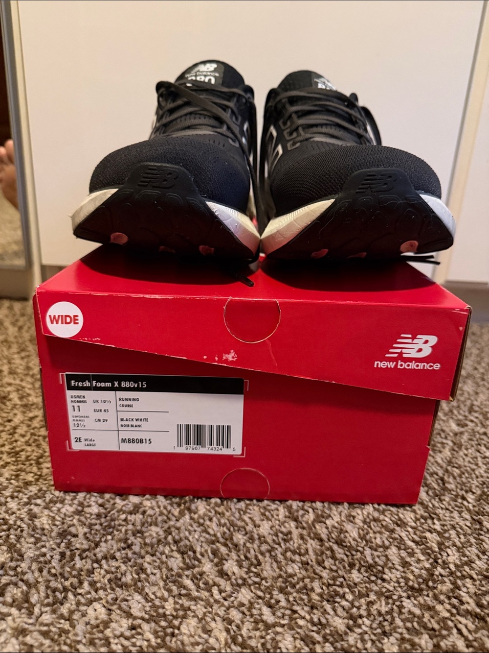 Men’s New Balance Black and White Fresh Foam Trainers